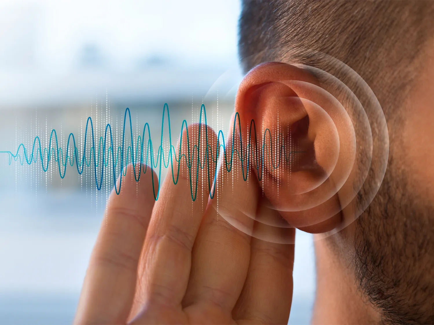 Orecchio con onde sonore, valutazione impatto acustico